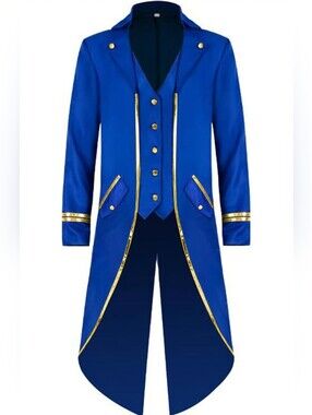 Mens Steampunk Medieval Jacket, Gothic Victorian Renaissance Tailcoat Vampire